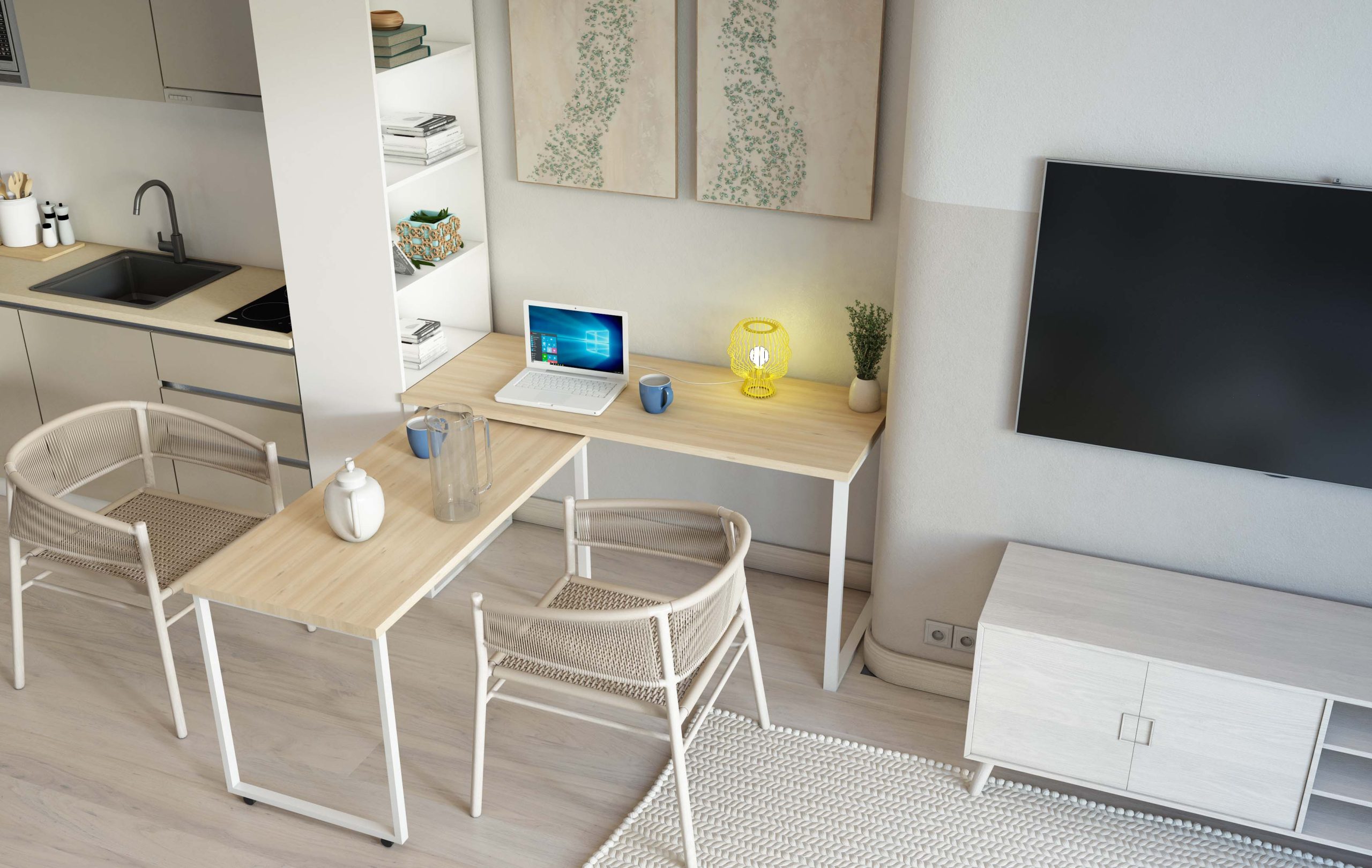 Multimo Modern Schreibtisch ausziehbar